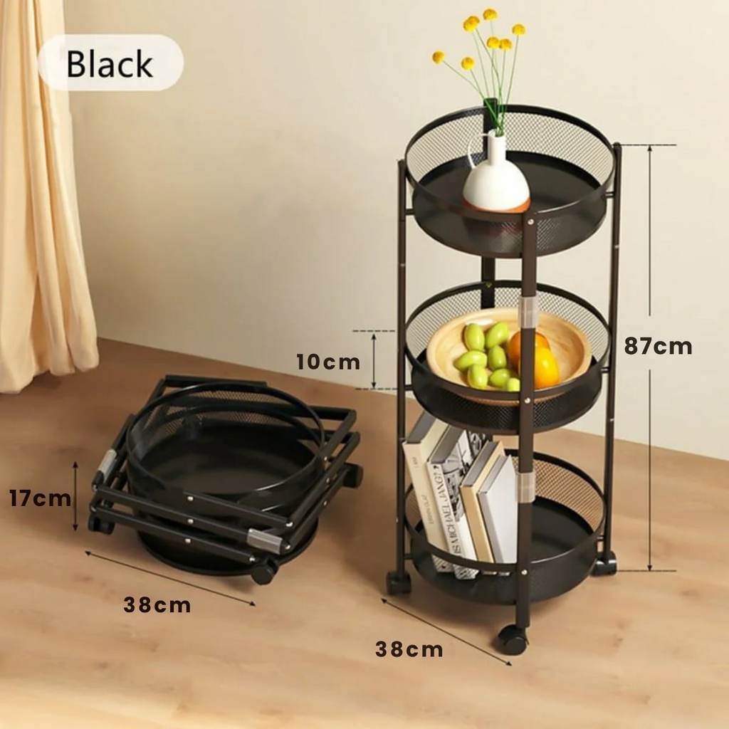 3 Layer Rolling Foldable Cart