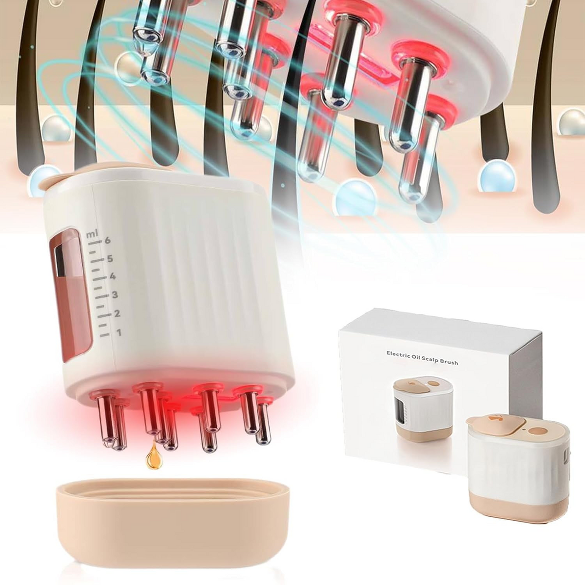 2 in 1 Electric Hair Oil Applicator and Scalp Massager