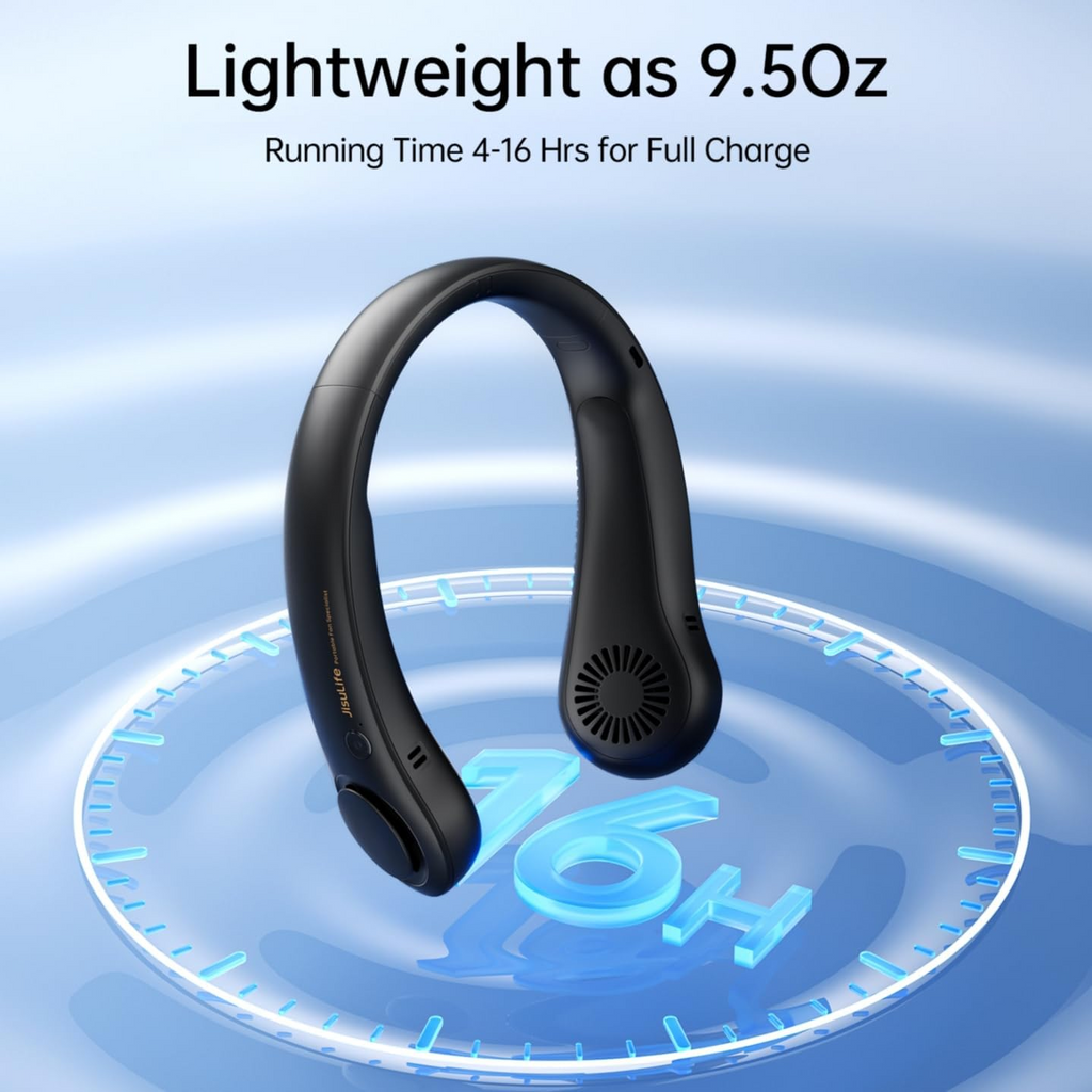 Portable Neck Fan – Hands-Free Bladeless Wearable Fan with Rechargeable Battery