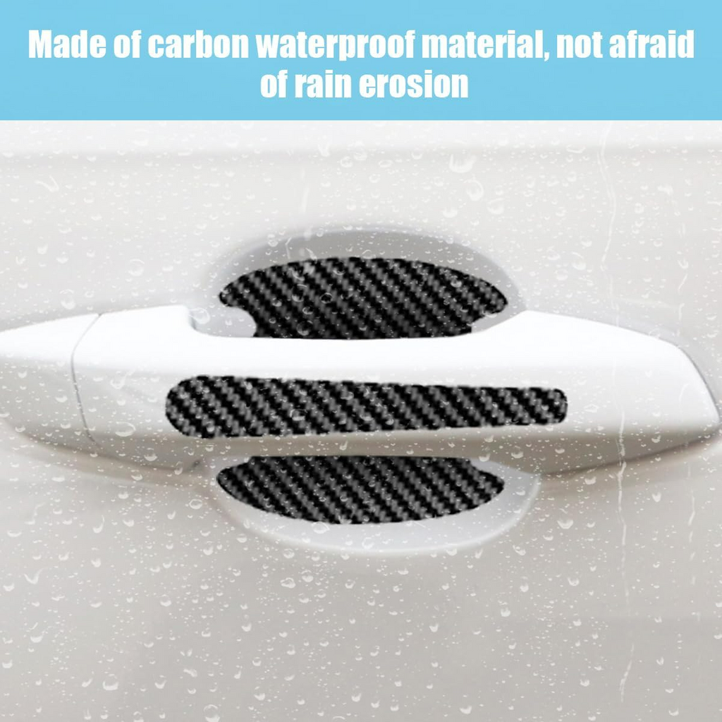8PCS/SET Carbon Fiber Car Door Handle Protector Cover Inner Bowl Anti Scratch Sticker
