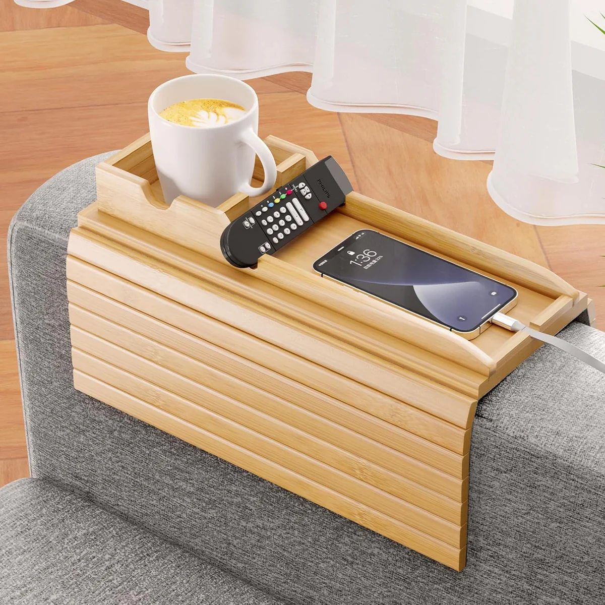 Bamboo Couch Arm Tray