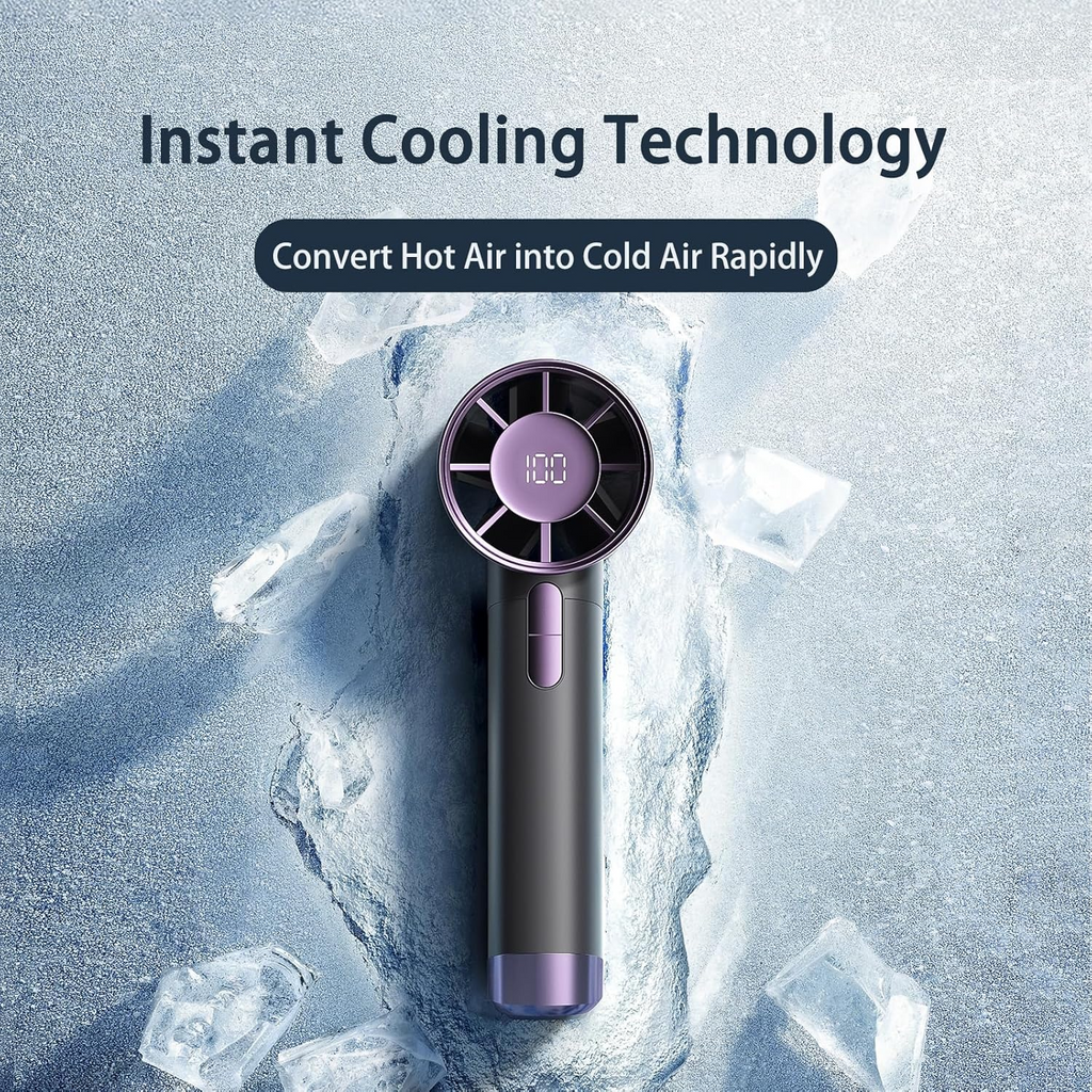 Portable Handheld Fan, Turbo Mini Fan with LED Display
