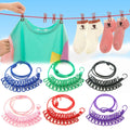 Portable Elastic Rope Clothesline Adjustable with 12pcs Clothespins Cloth Hanger