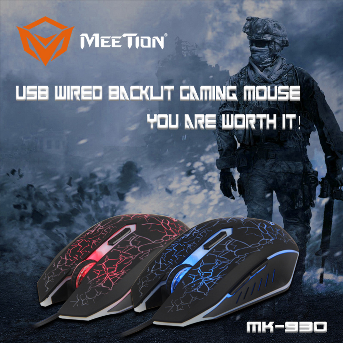MEETION M930 Gaming Mouse Wired With RGB Chroma Backlit