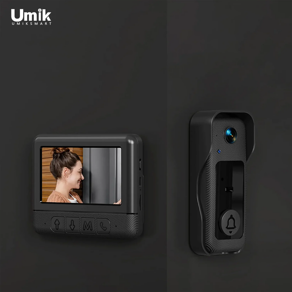 Visual smart doorbell with 4.3-inch color display, 0.3 megapixel camera for home security X8