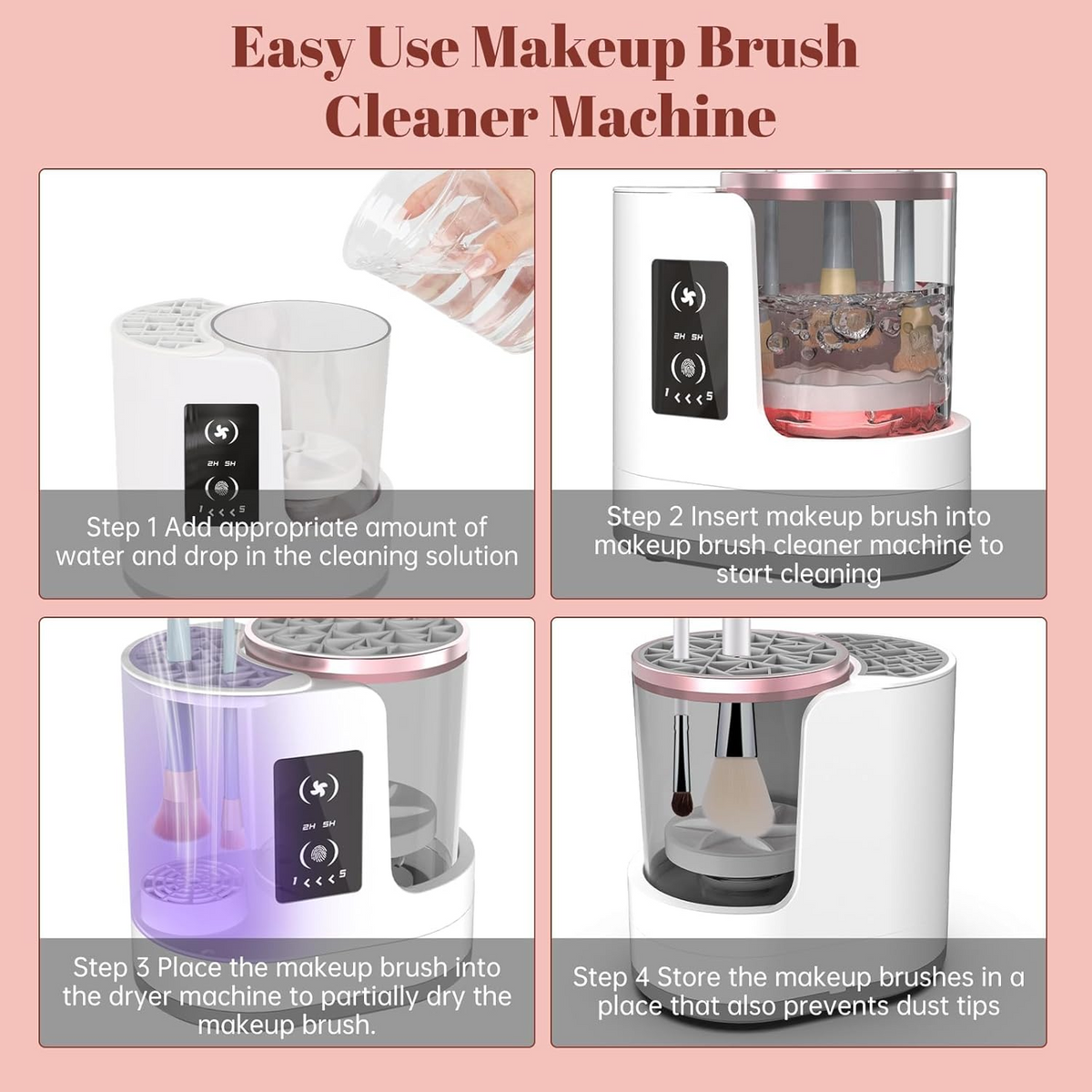 3 in 1 Portable USB Make up Brush Cleaner & Dryer & Holder