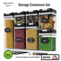 7 Pieces Container Set Airtight Food Storage with 8 Labels & Chalk Marker